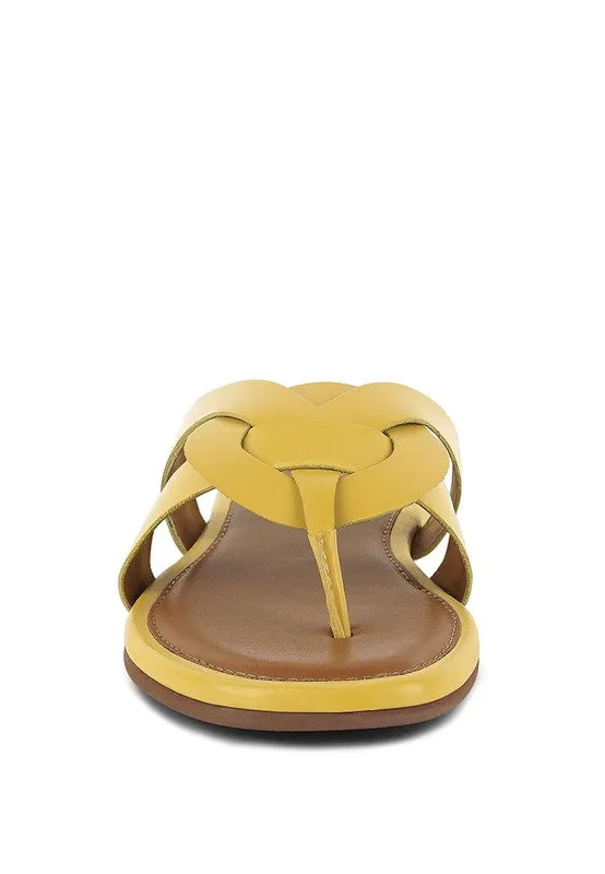 Rag & Co ANGELES Flat Slip-on Genuine Leather Sandals