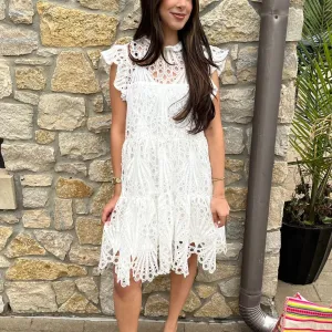 Raven High Neck Lace Mini Dress