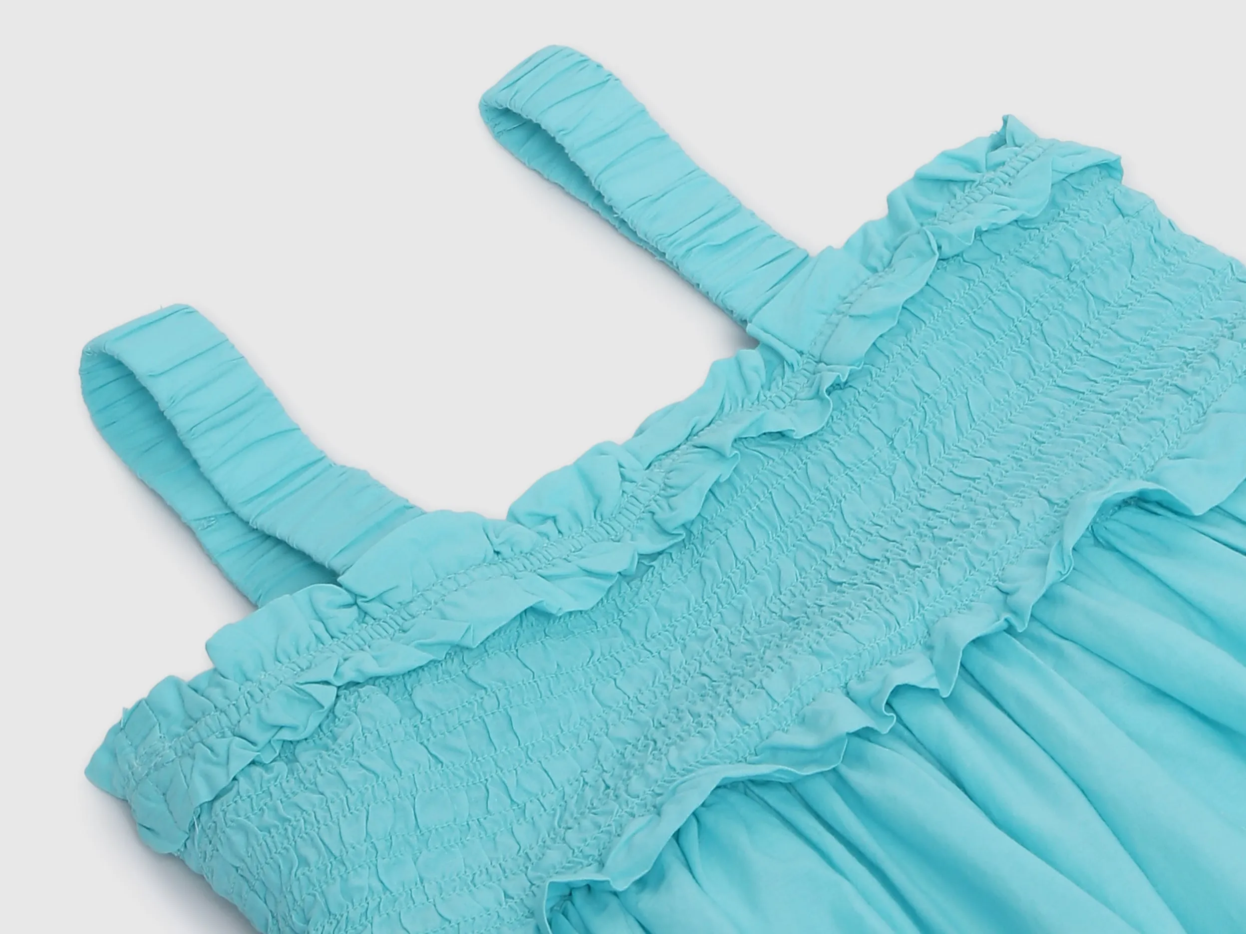 Regular-Fit Embroidered Cutwork Ruched Dress