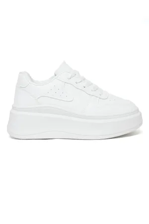 Retro Leather Sneakers-White
