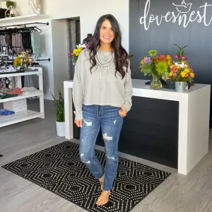 Risen High Rise Relaxed Fit Skinny - Dark Denim