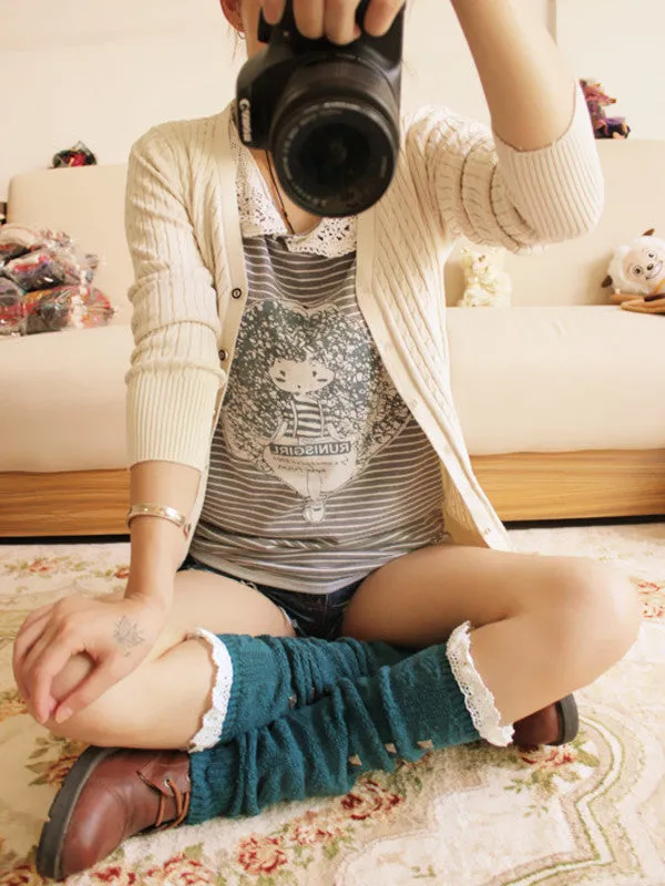 rivet & lace leg warmer