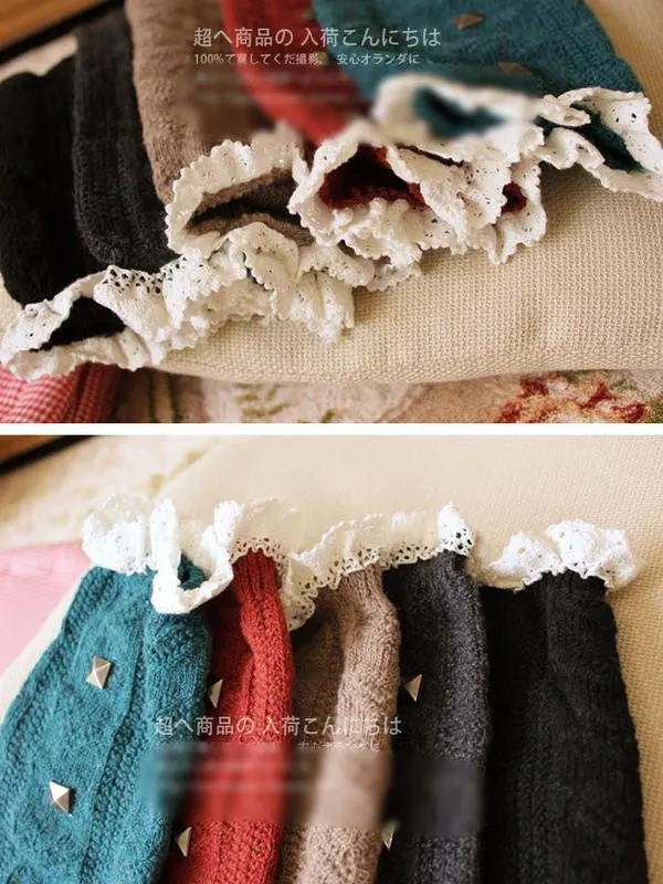rivet & lace leg warmer