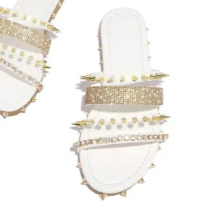 Rivet Rhinestone Ladies Sandals