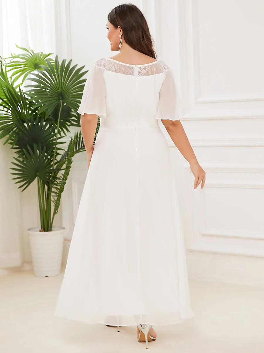 Robe mi-longue trapèze décontractée à encolure bateau pour femmes de grande taille avec ourlets asymétriques(Vente finale)
