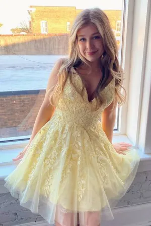 Roycebridal Pretty A-line Lace Appliques Short Prom Dresses, Homecoming Dresses
