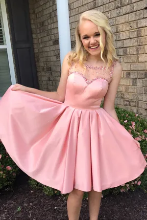 Roycebridal Sleeveless Beading Backless Short Prom Dresses