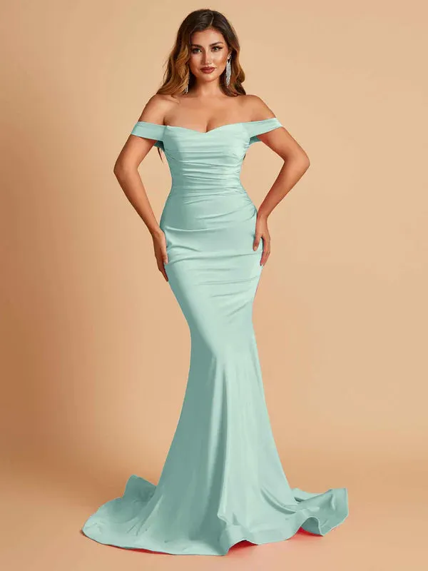 Sage Mismatched Sexy Silky Satin Floor Length Bridesmaid Dresses Online
