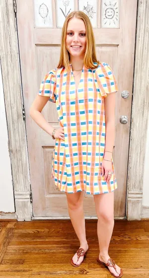 Sarah Dress Sunset Plaid Brooke Wright