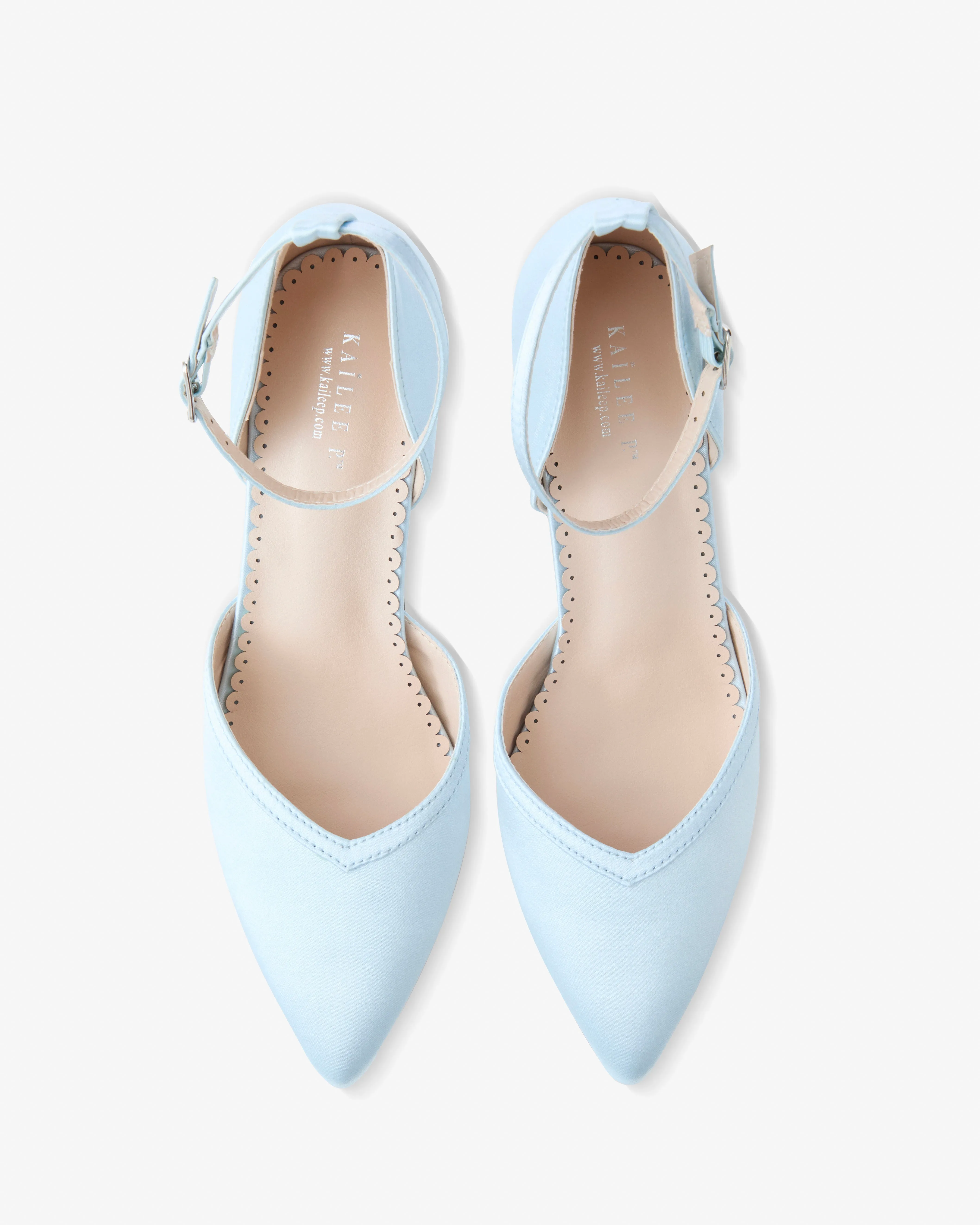 Satin Block Heels Wedding Shoes