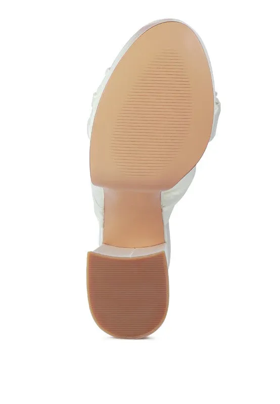 Satin Knotted Chunky Platform Heel Sandals