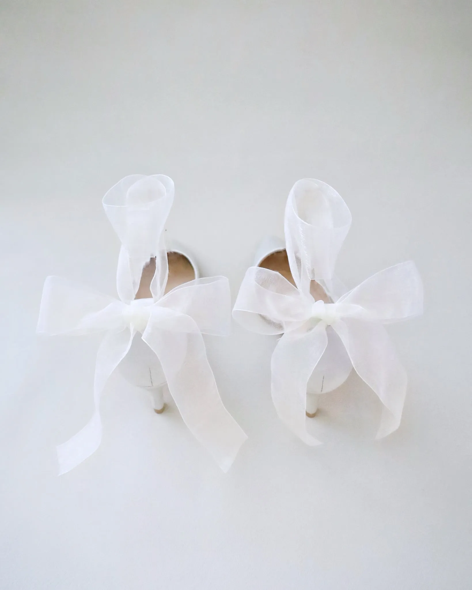 Satin Pointy Toe Low Heels with Wrapped Ankle Tie