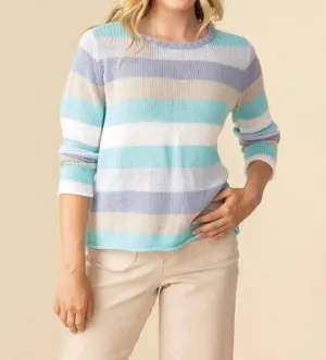 Seaside Stripe Sweater In Hydrangea