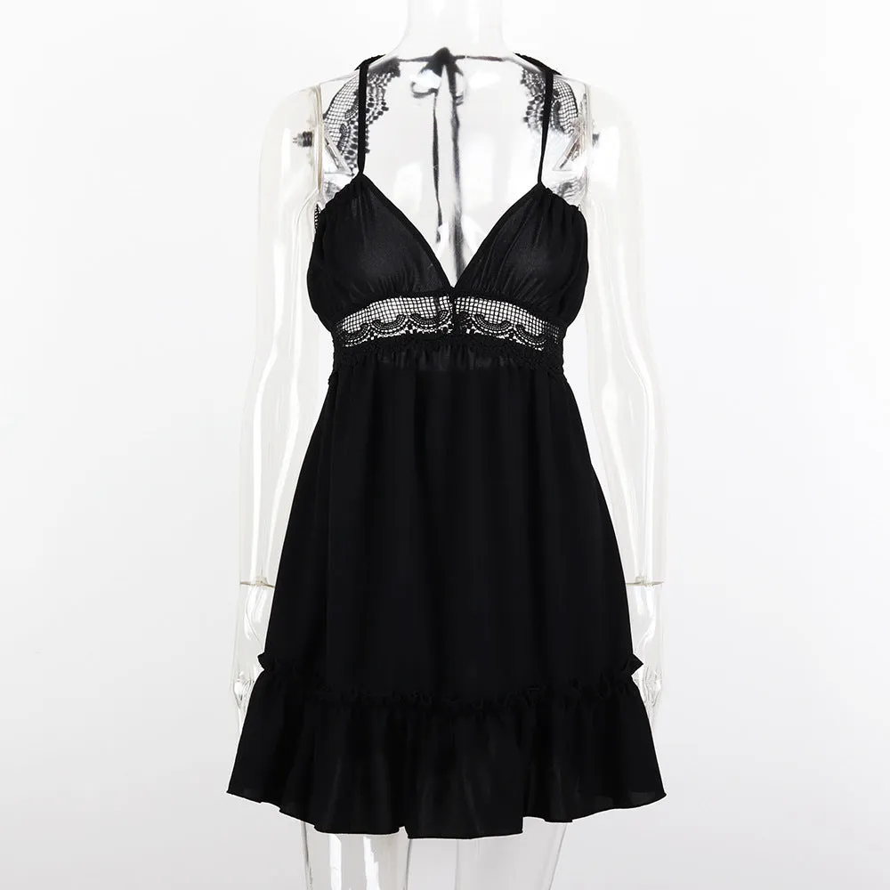 Sexy Backless Lace Slip Dress