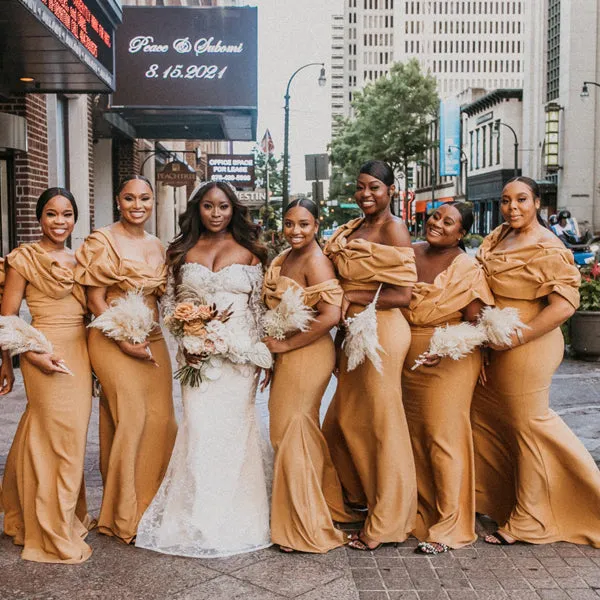 Sexy Off-shoudler Mermaid Long Bridesmaid Dresses Online, BDS0156