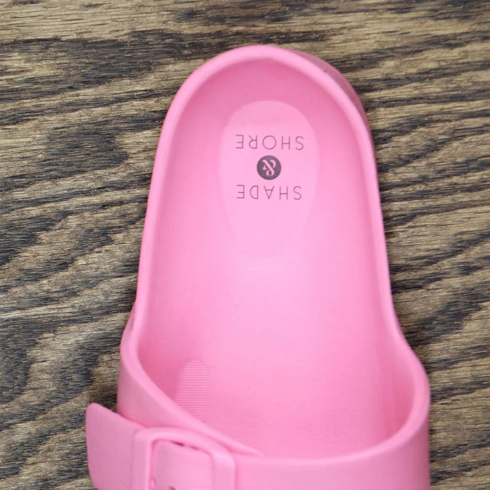 Shade & Shore Women's Neida EVA Two Band Footbed Slide Sandals Vibrant Pink 7M