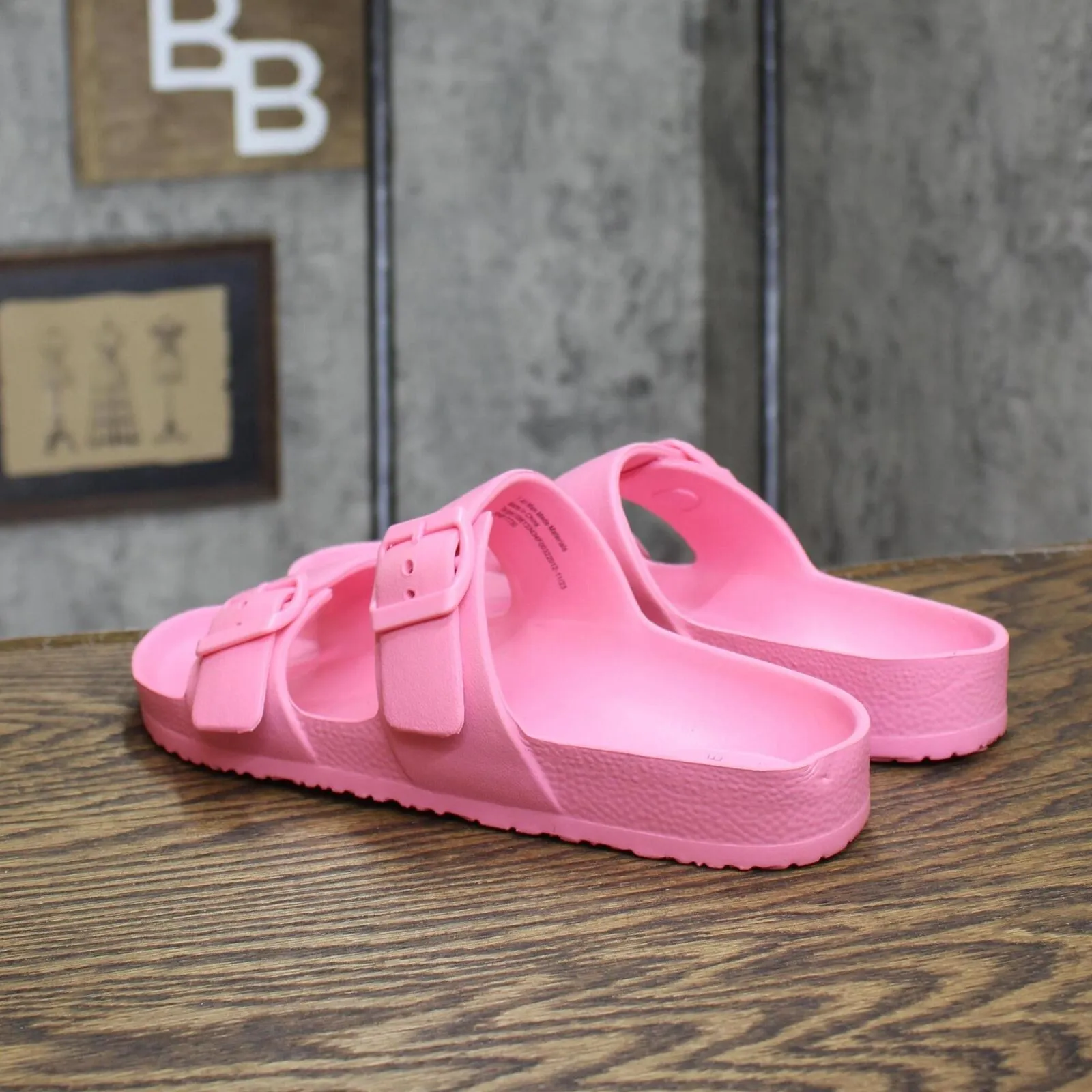Shade & Shore Women's Neida EVA Two Band Footbed Slide Sandals Vibrant Pink 7M