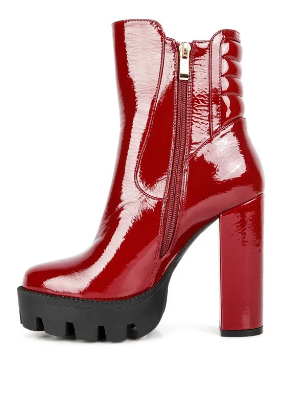 Shiny Patent Ankle Boots