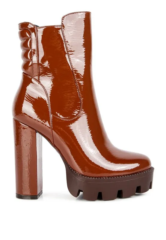 Shiny Patent Ankle Boots