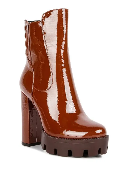 Shiny Patent Ankle Boots