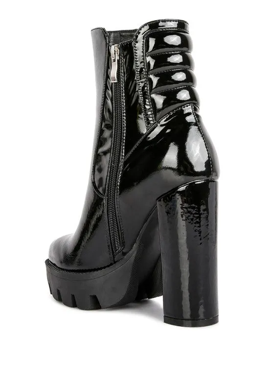 Shiny Patent Ankle Boots