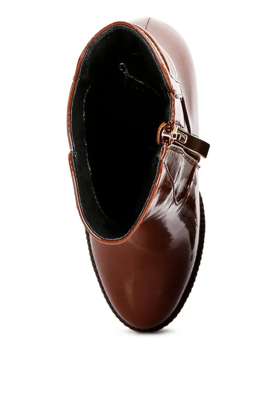 Shiny Patent Ankle Boots