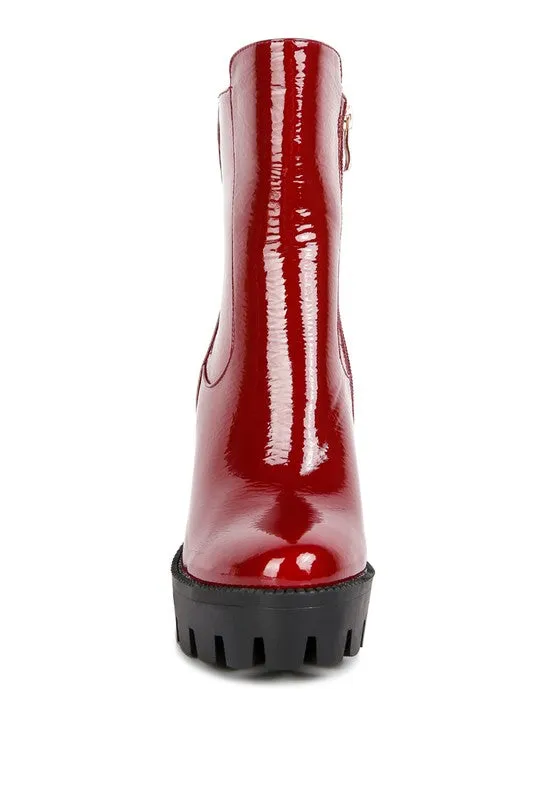Shiny Patent Ankle Boots