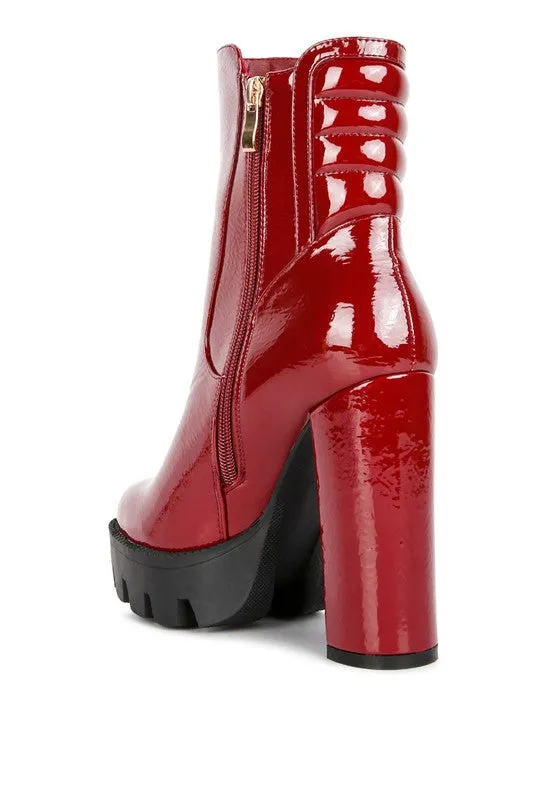 Shiny Patent Ankle Boots
