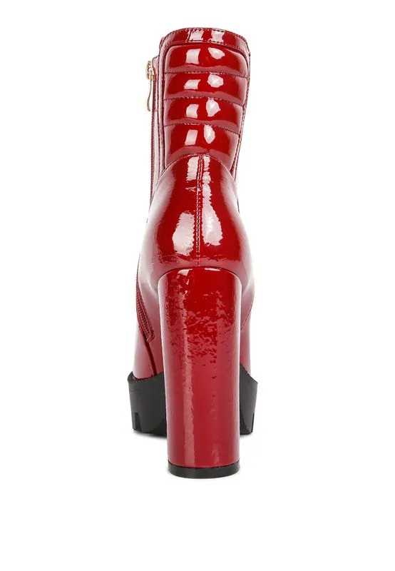 Shiny Patent Ankle Boots