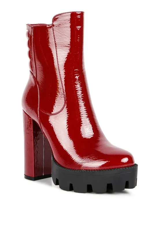 Shiny Patent Ankle Boots