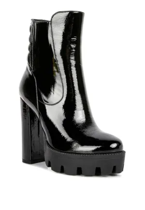 Shiny Patent Ankle Boots