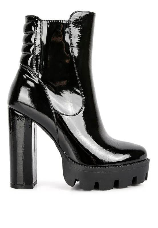 Shiny Patent Ankle Boots