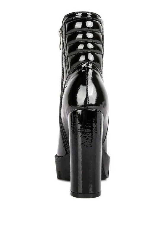 Shiny Patent Ankle Boots