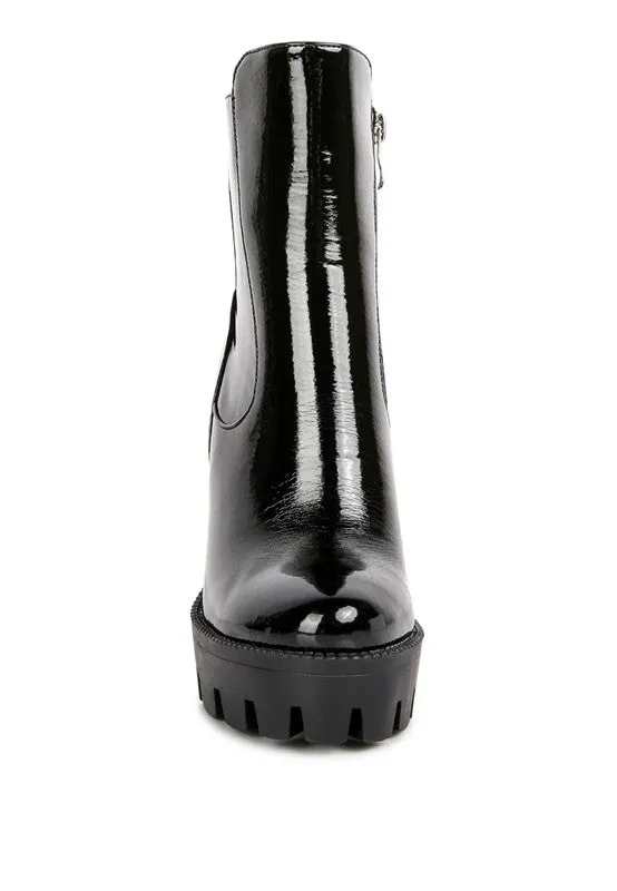 Shiny Patent Ankle Boots