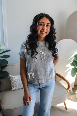 Simple & Sweet Bow Sweater • Grey