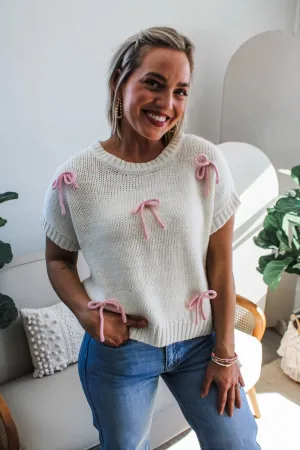 Simple & Sweet Bow Sweater • Ivory