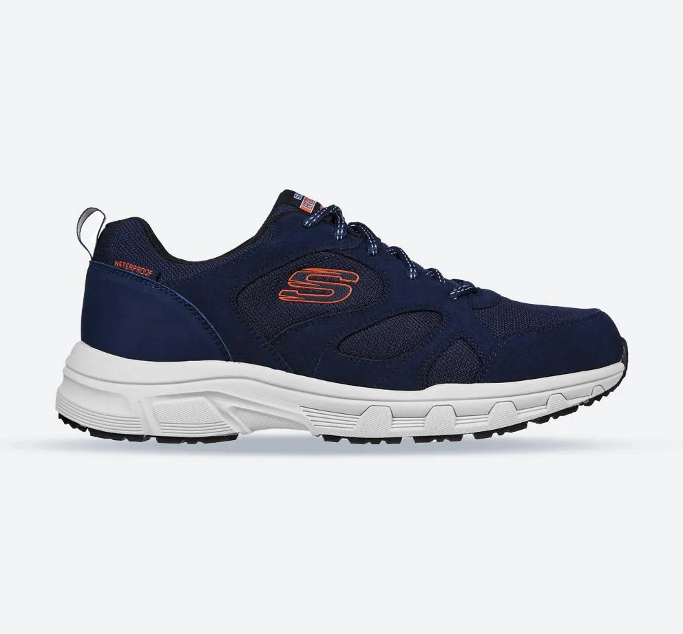 Skechers 237348 Oak Canyon Sunfair Trekking Low Cut Sneakers für Herren, weite Passform, Marineblau/Orange