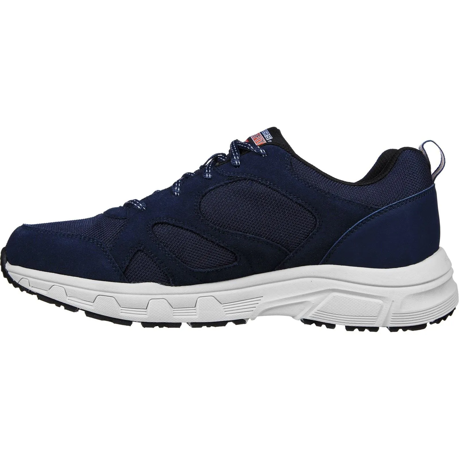Skechers 237348 Oak Canyon Sunfair Trekking Low Cut Sneakers für Herren, weite Passform, Marineblau/Orange