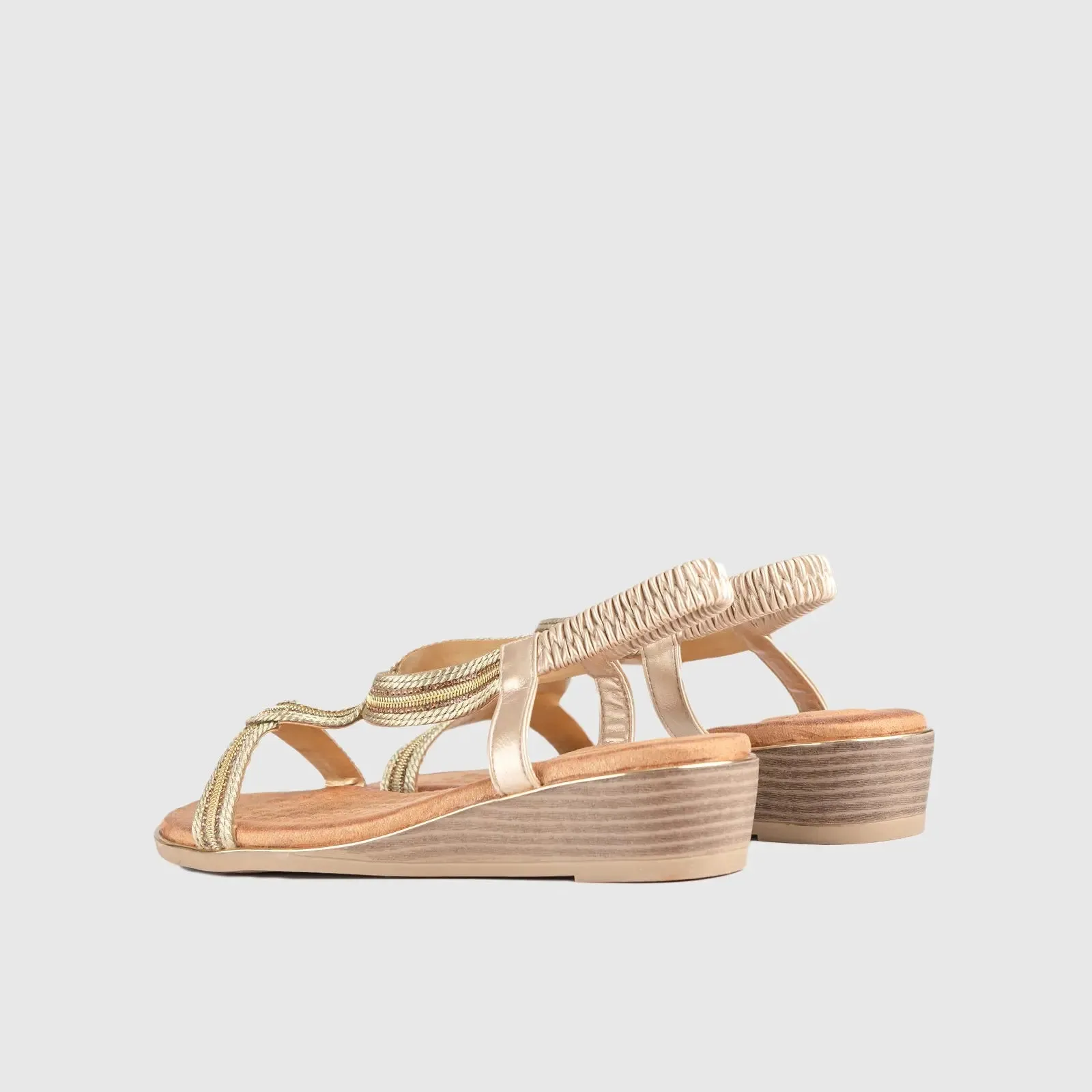 Soft Style Naila Flat Comfort Sandal Gold 01484