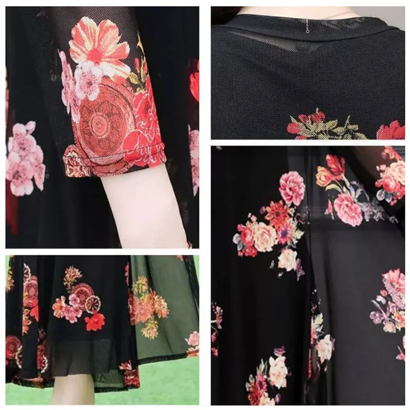 🔥Sommer-Specials🔥Damenkleid mit Blumendruck