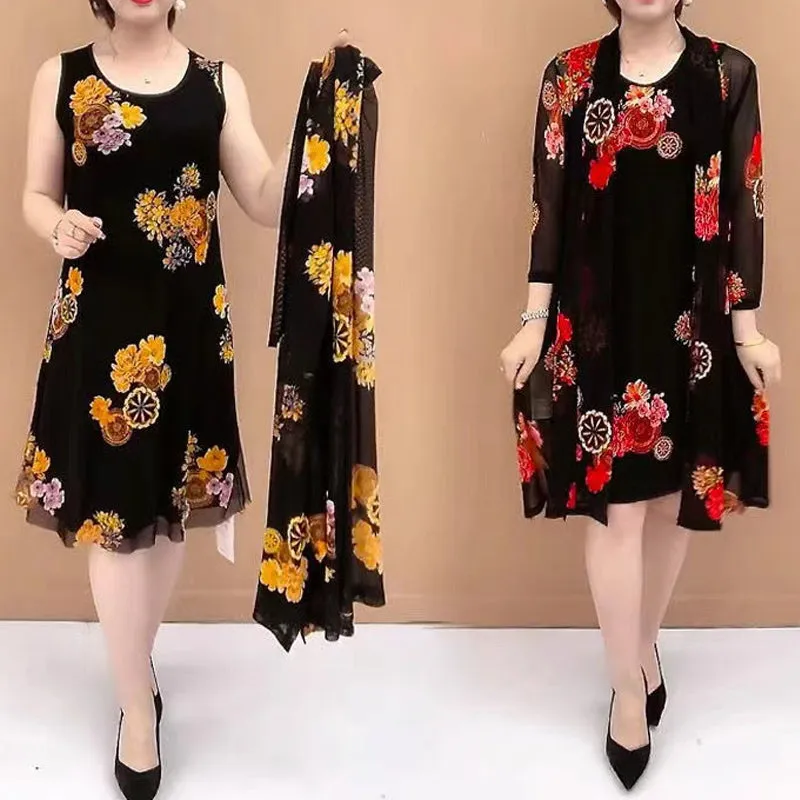 🔥Sommer-Specials🔥Damenkleid mit Blumendruck