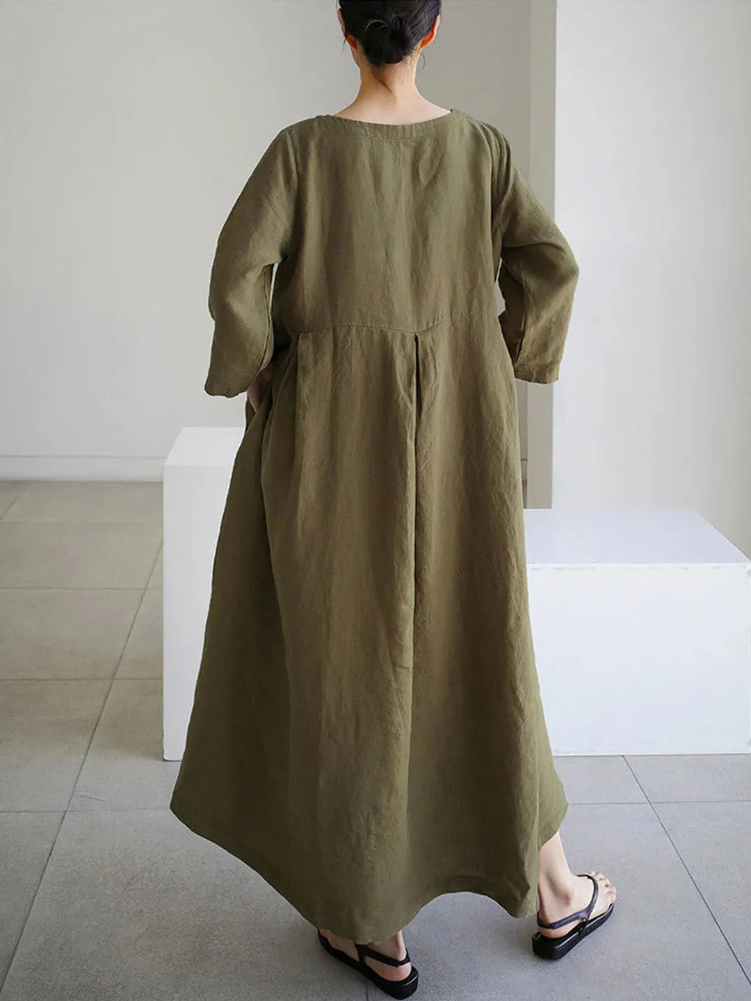 Sophie™ - Casual Linen Dress with Pockets
