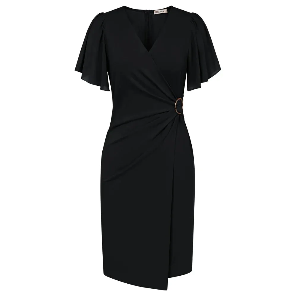 Sophie | Elegant Beige Wrap Dress