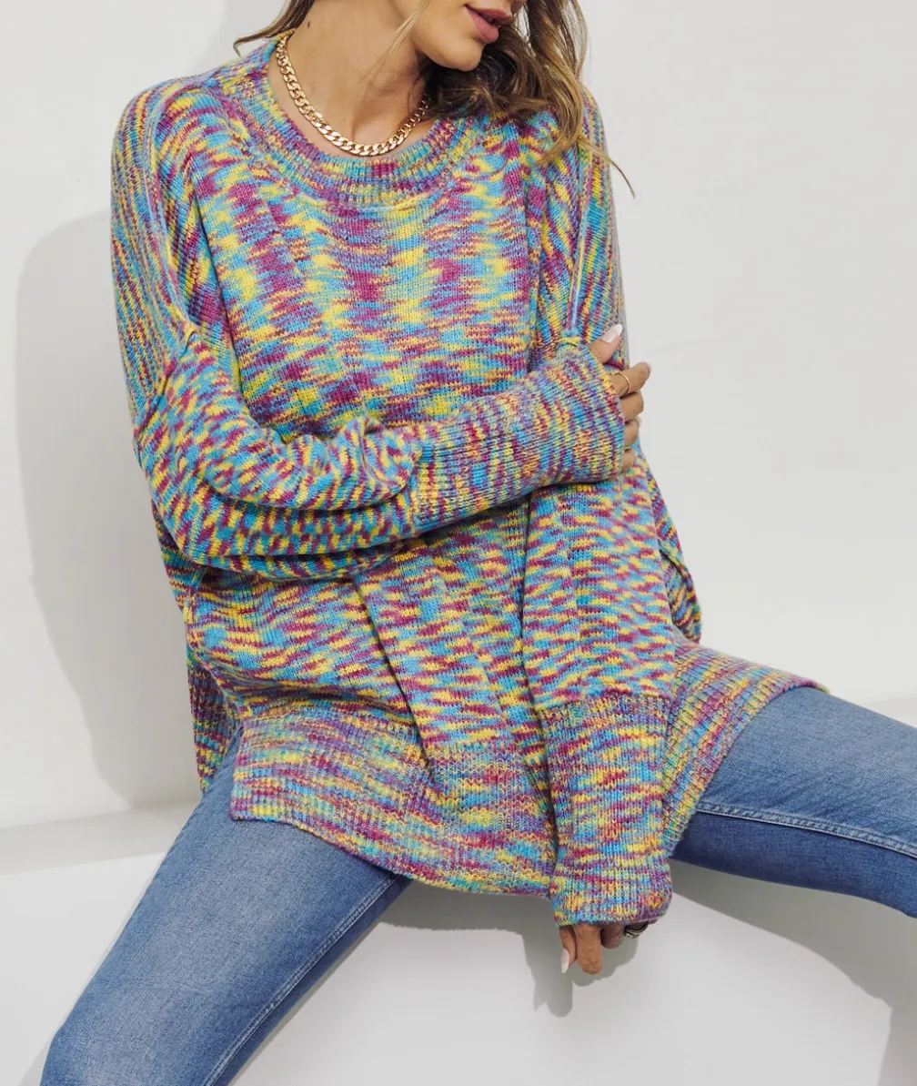 SPACE-DYE OVERSIZED SWEATER