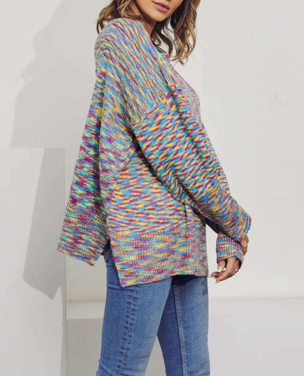 SPACE-DYE OVERSIZED SWEATER