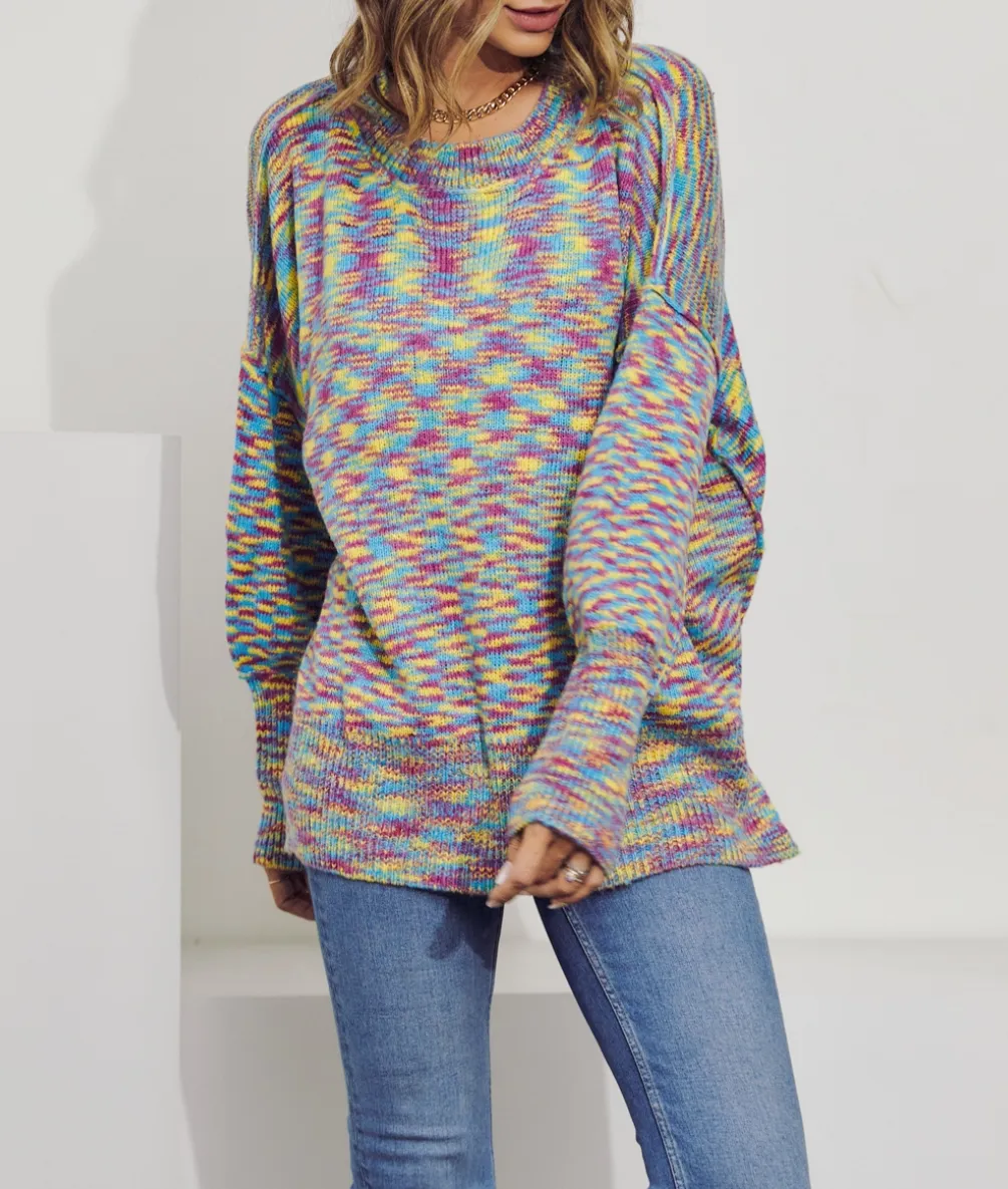 SPACE-DYE OVERSIZED SWEATER
