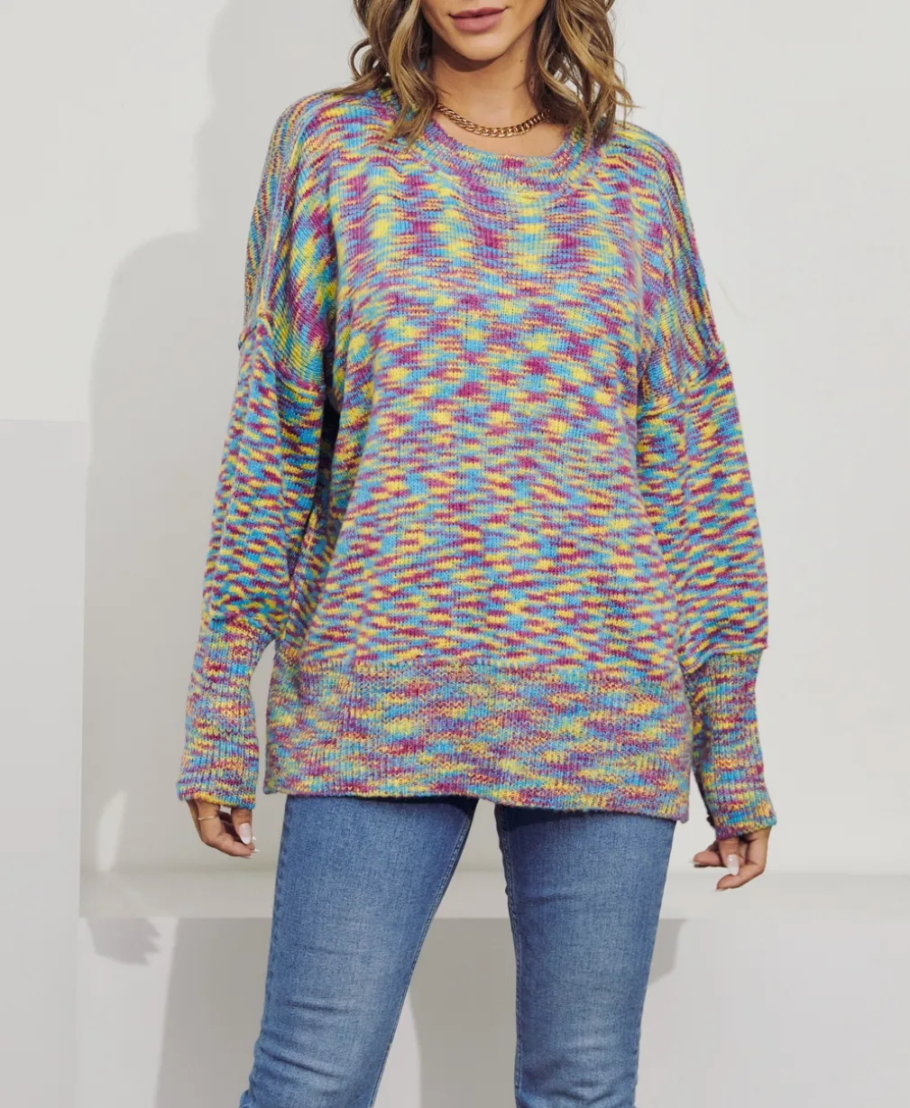 SPACE-DYE OVERSIZED SWEATER