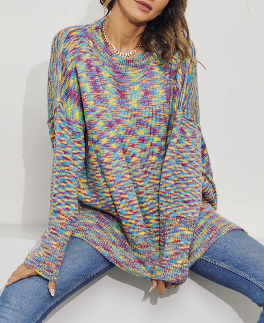 SPACE-DYE OVERSIZED SWEATER