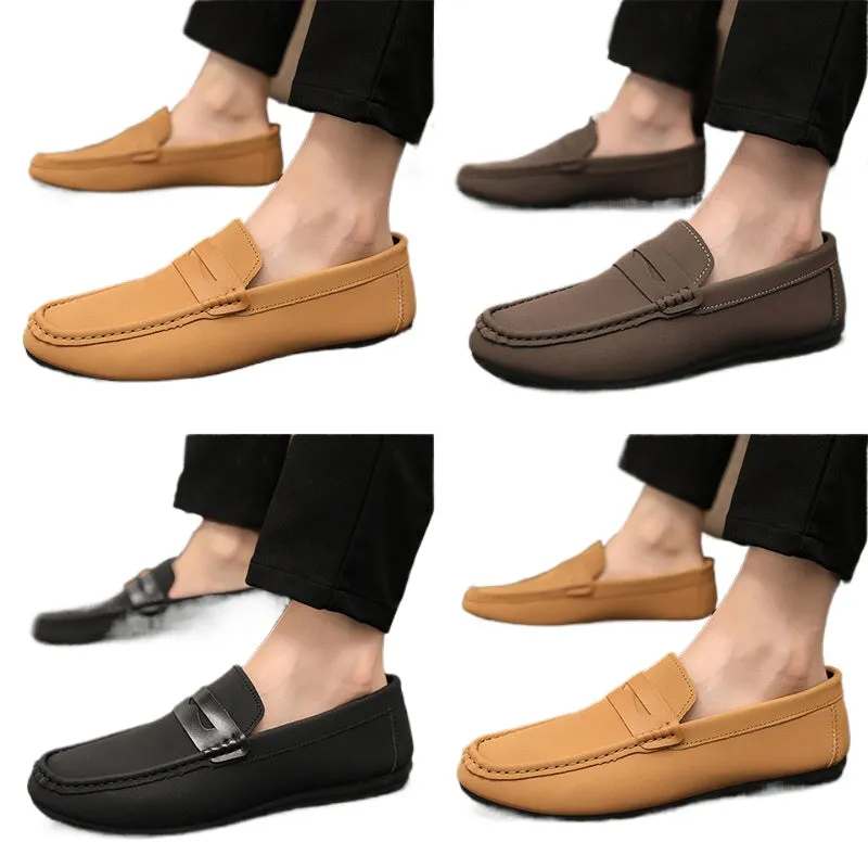 Spring and summer casual shoes trendy shoes men's foot-fitting Doudou shoes men's lazy shoes foot-fitting trend one-pedal men's shoes cloth shoes