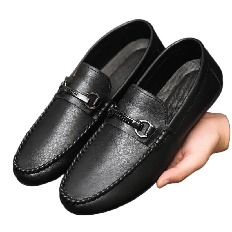 Spring society guy casual shoes trendy shoes Doudou shoes men's lazy shoes cover feet one pedal men's shoes foreign trade large size